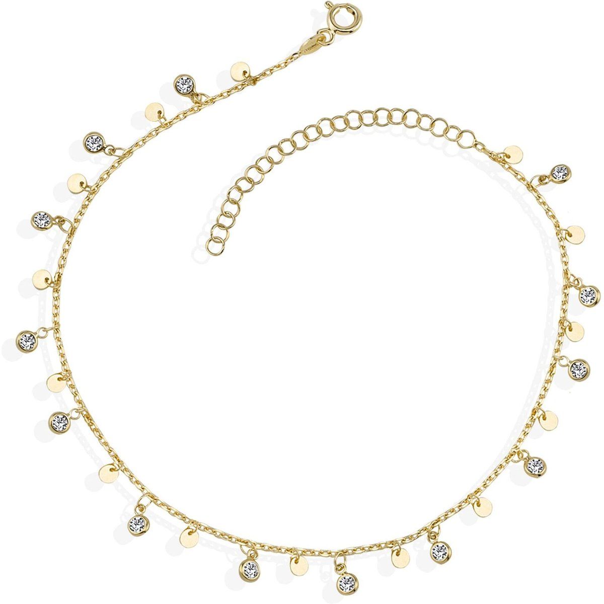 Elegantes vergoldetes Armband mit Zirkonia-Anhängern