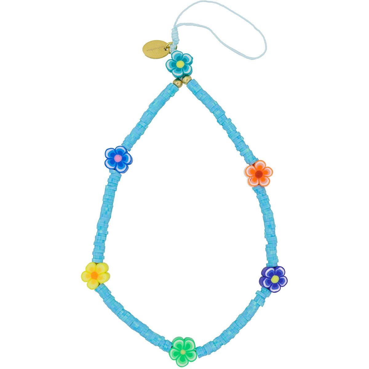 Handy-Kette mit Perlen und Blumen-Akzenten