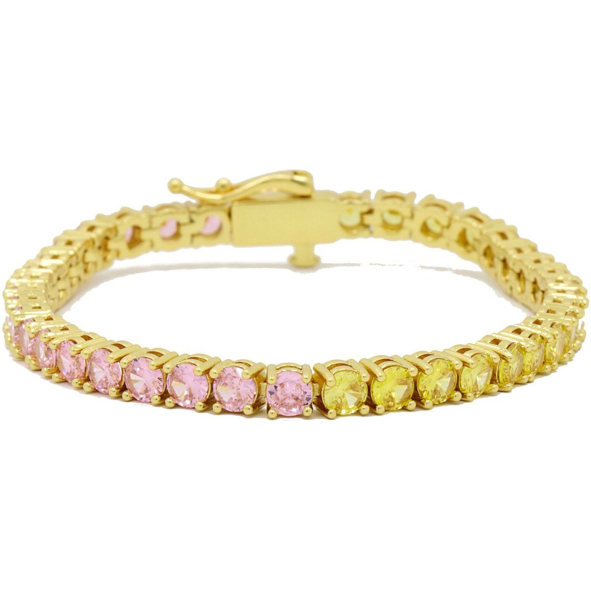 Rosa und Gelbes Zirkonia Armband