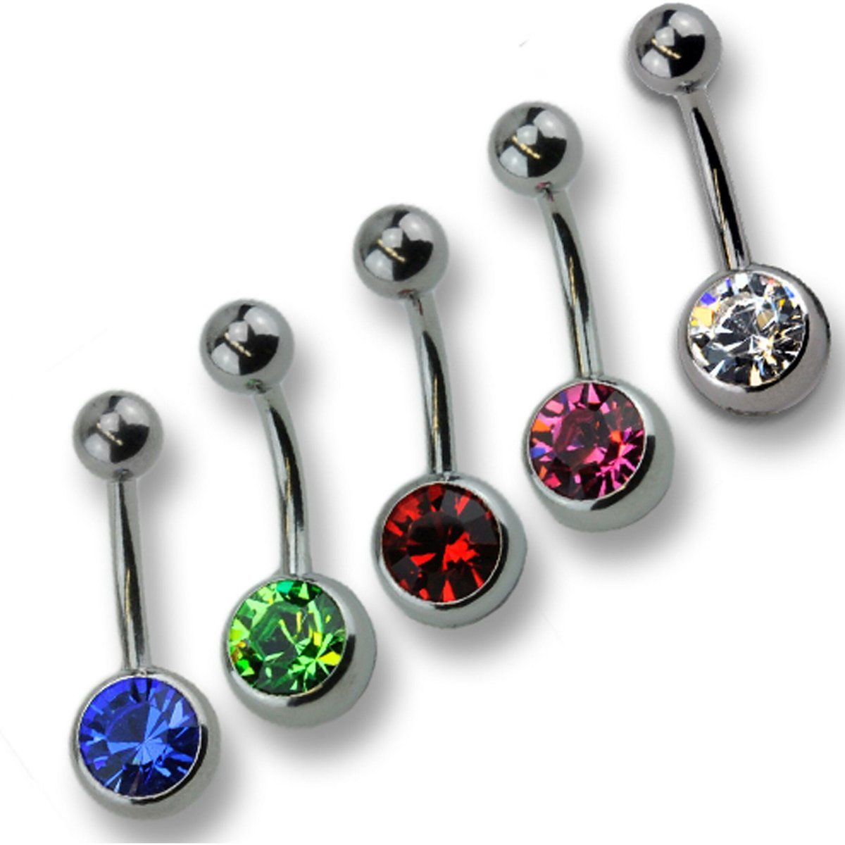 Kristallbesetztes Curved-Barbell-Set