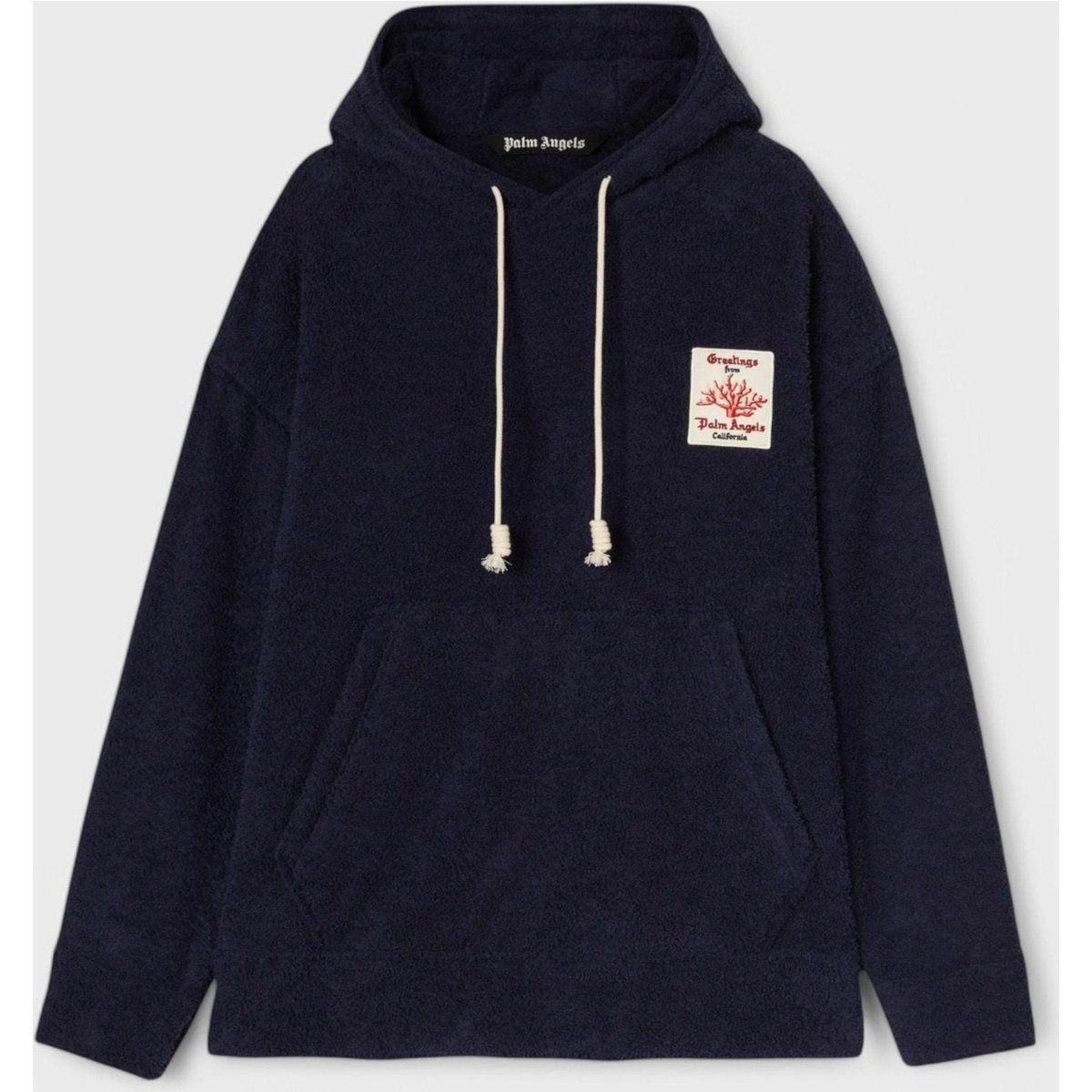 Marineblauer Korallen-Frottee-Pullover-Hoodie