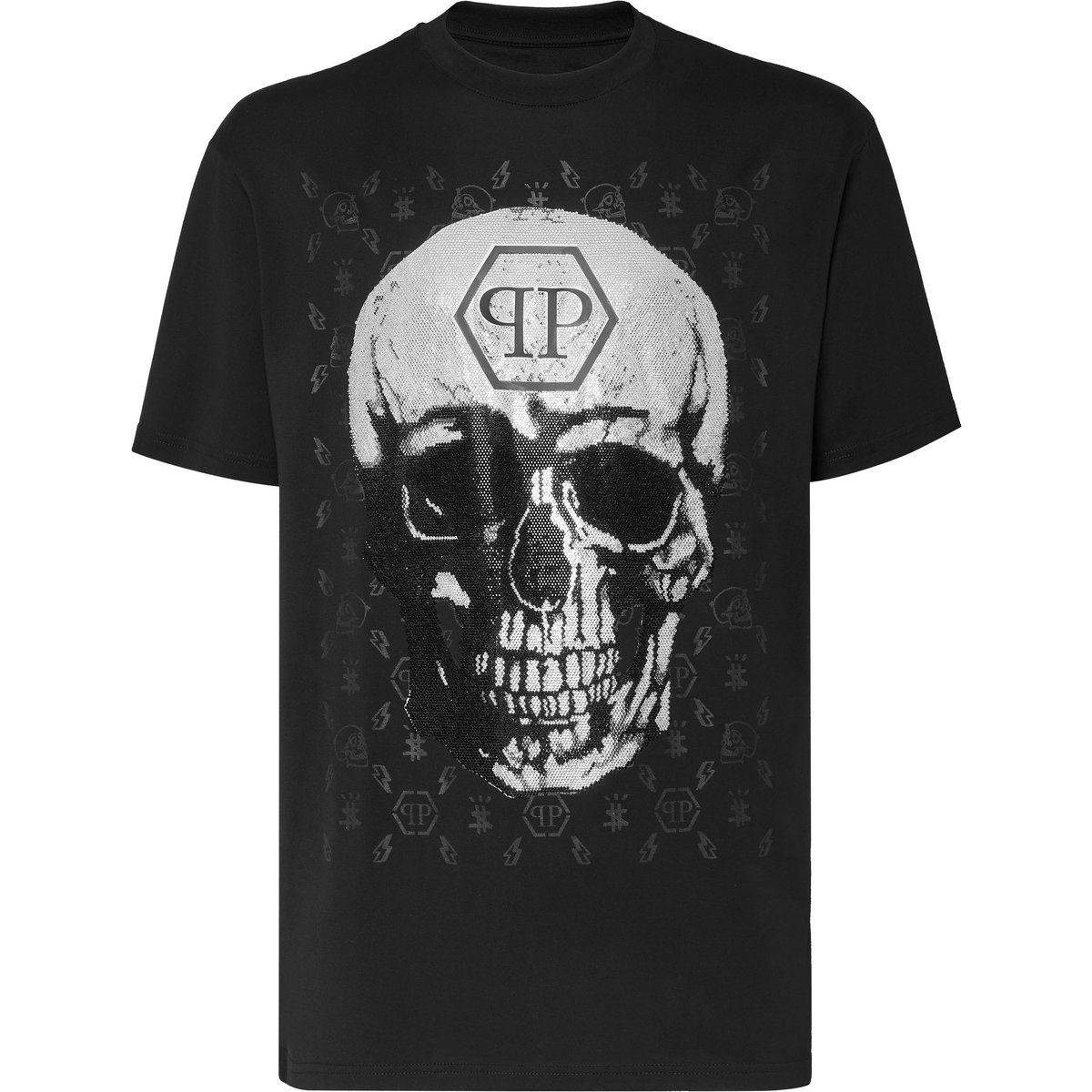 T-Shirt mit Totenkopf-Grafikprint und Rundhalsausschnitt