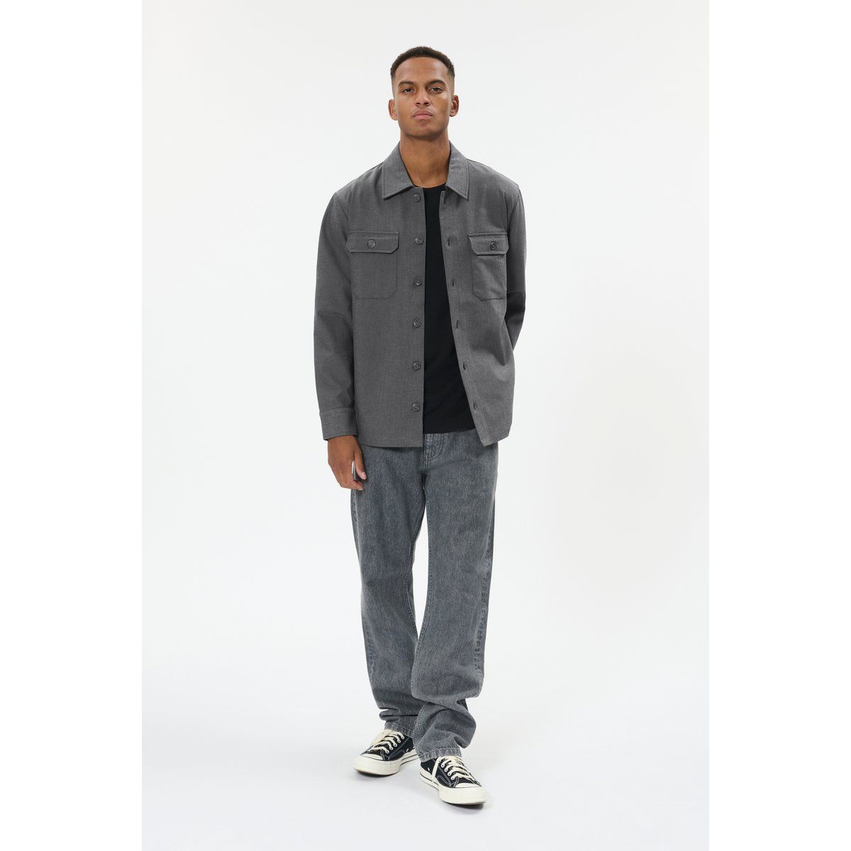 Overshirt mit entspannter Passform und Knopfleiste