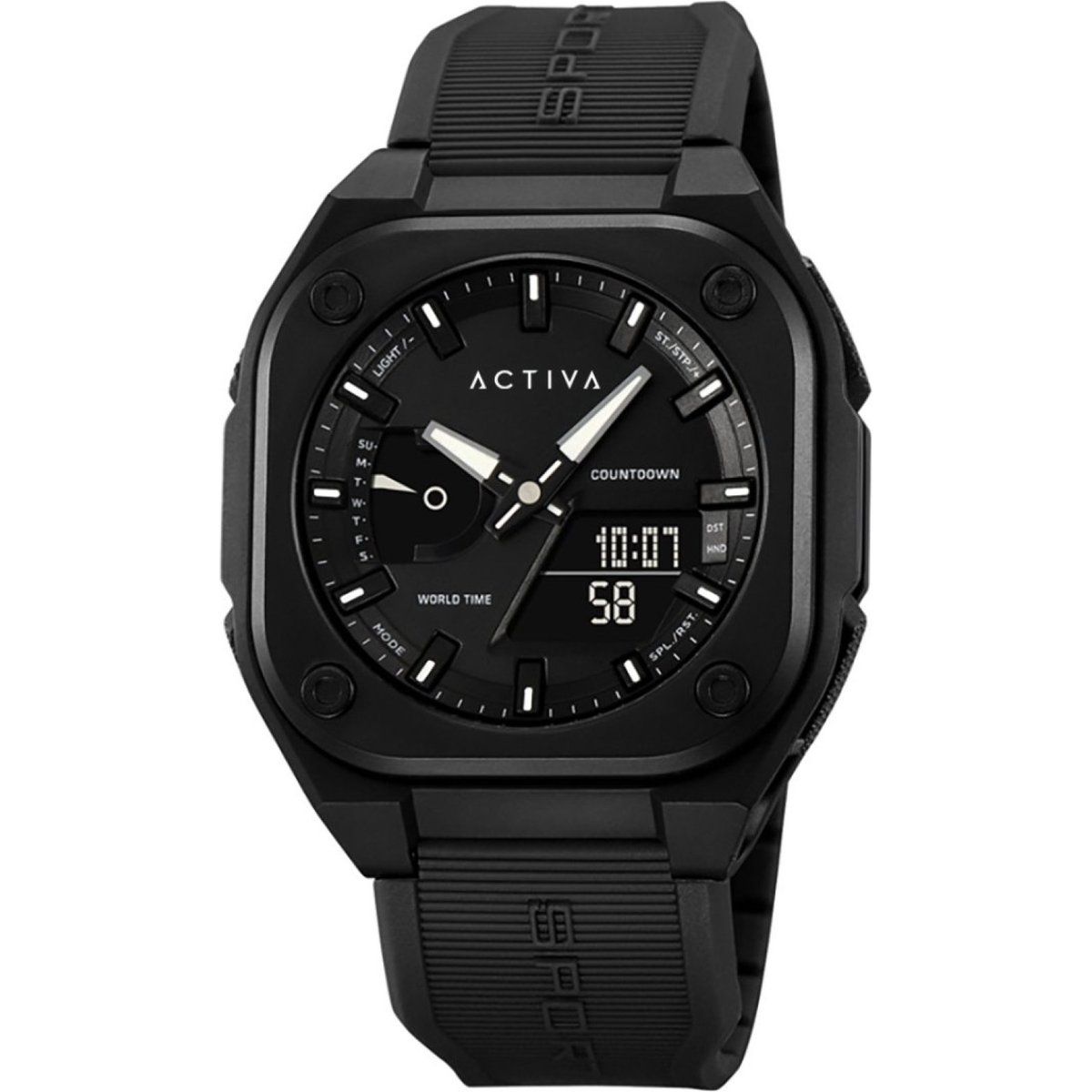 Herren Digital Essential Schwarze Uhr