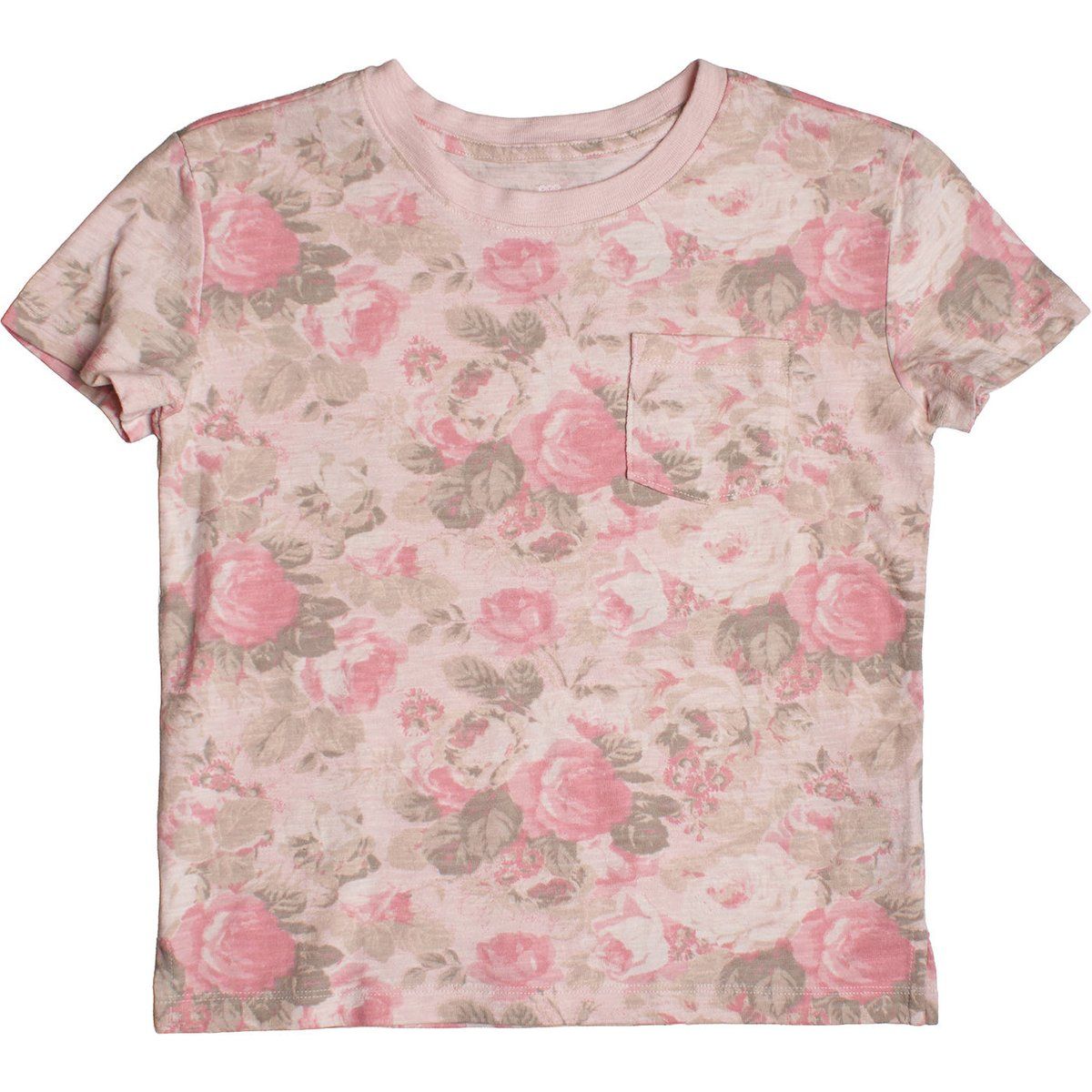 Kurzarm-T-Shirt mit Blumendruck für Mädchen