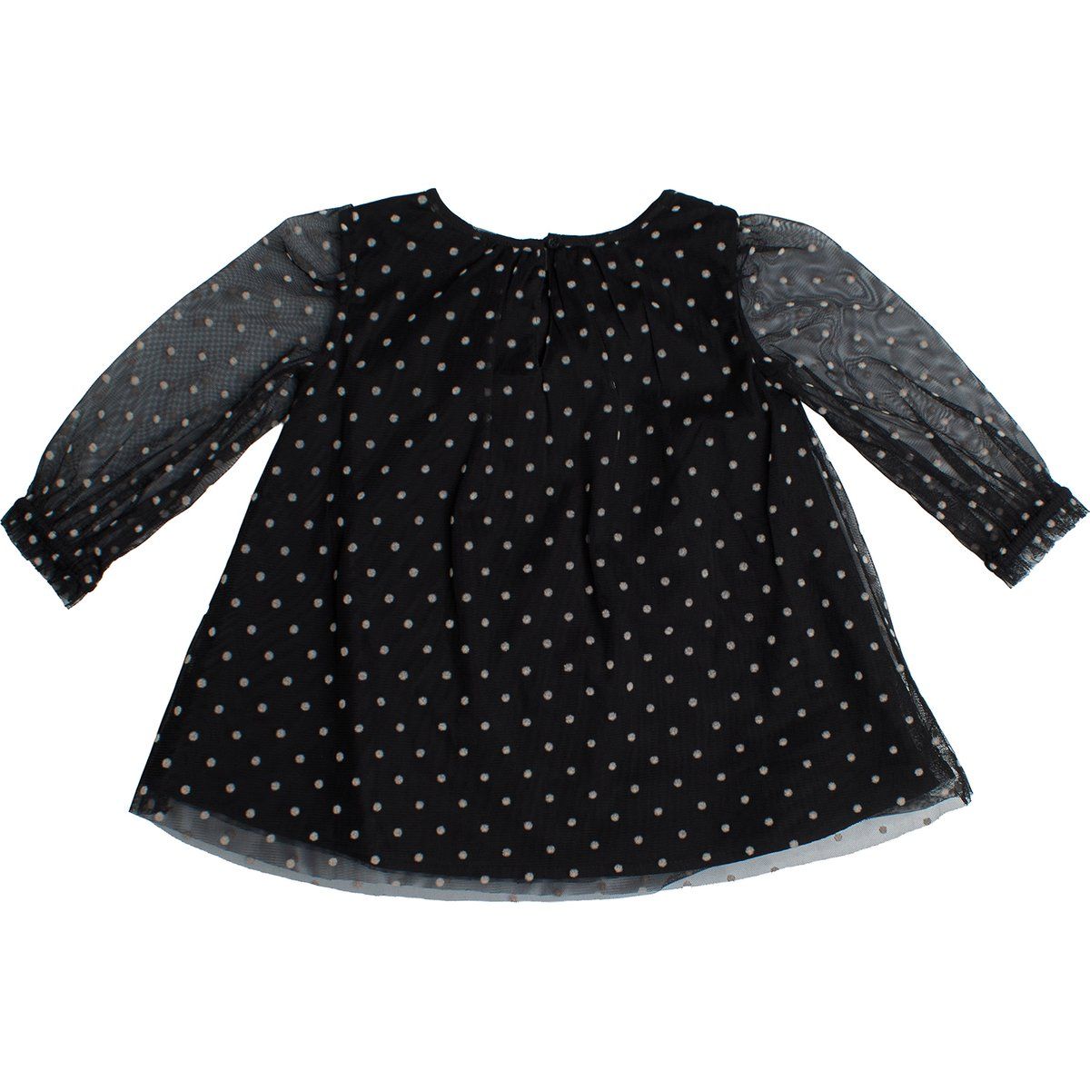 Gepunktetes Tüllkleid für Mädchen mit langen Ärmeln
