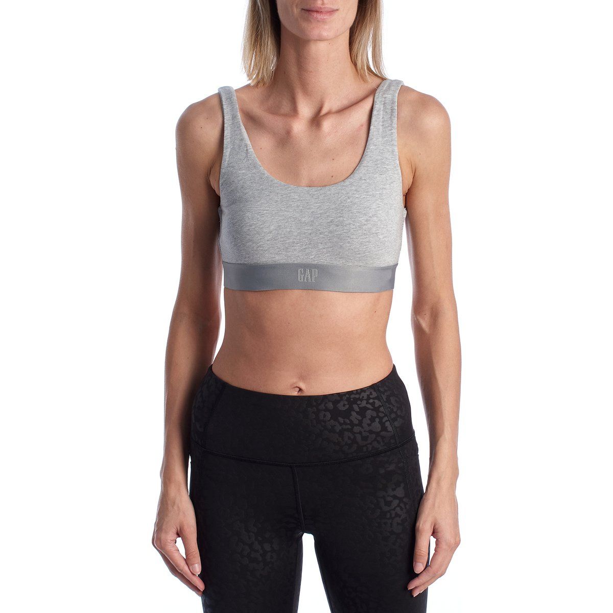 Baumwoll-Stretch-Bralette mit Logoband