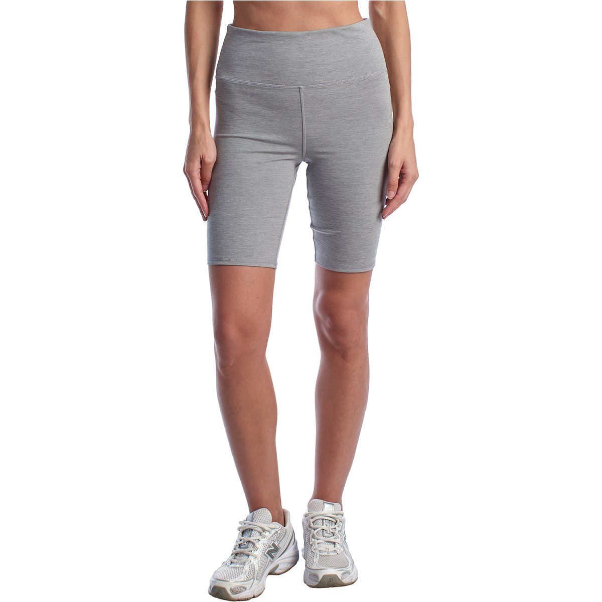 Hochtaillierte, elastische Strick-Bikeshorts