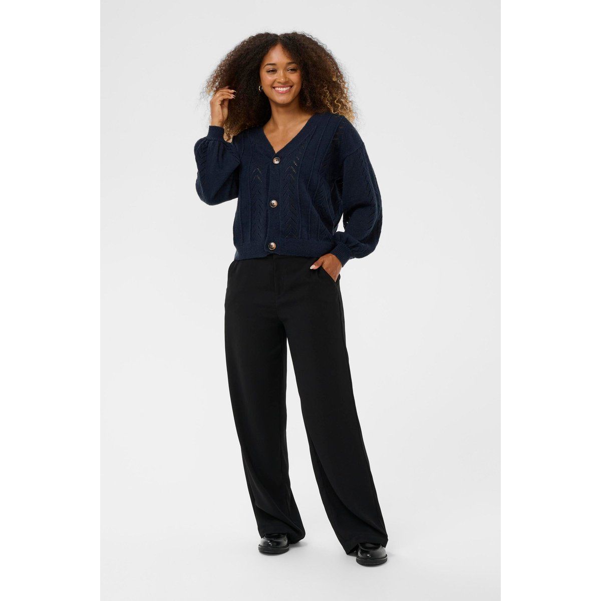 Strickjacke CRHoliday Strickjacke Straight fit dark blue