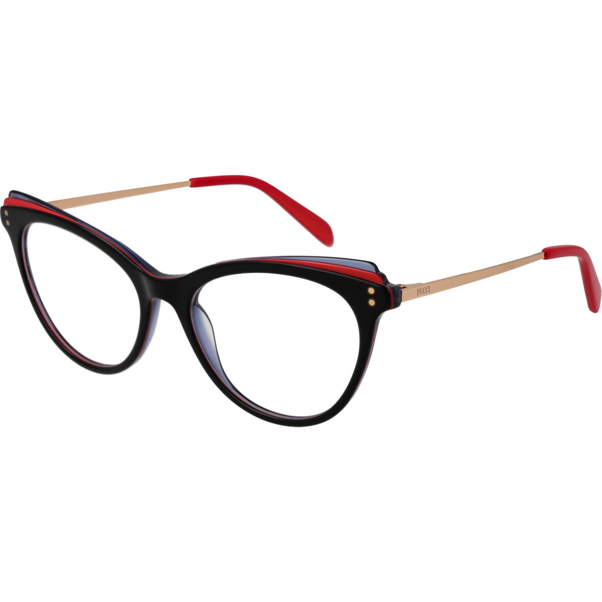 Cat-Eye Brillenrahmen Schwarz und Rot