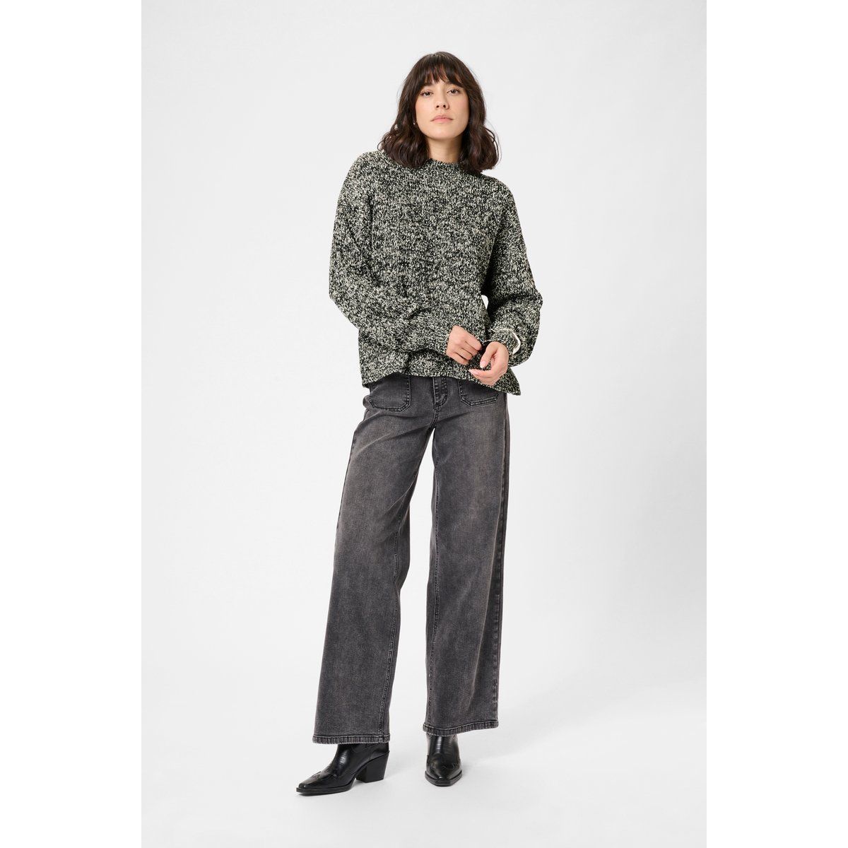 Strickpullover KAesme Strickpullover Loose fit black white