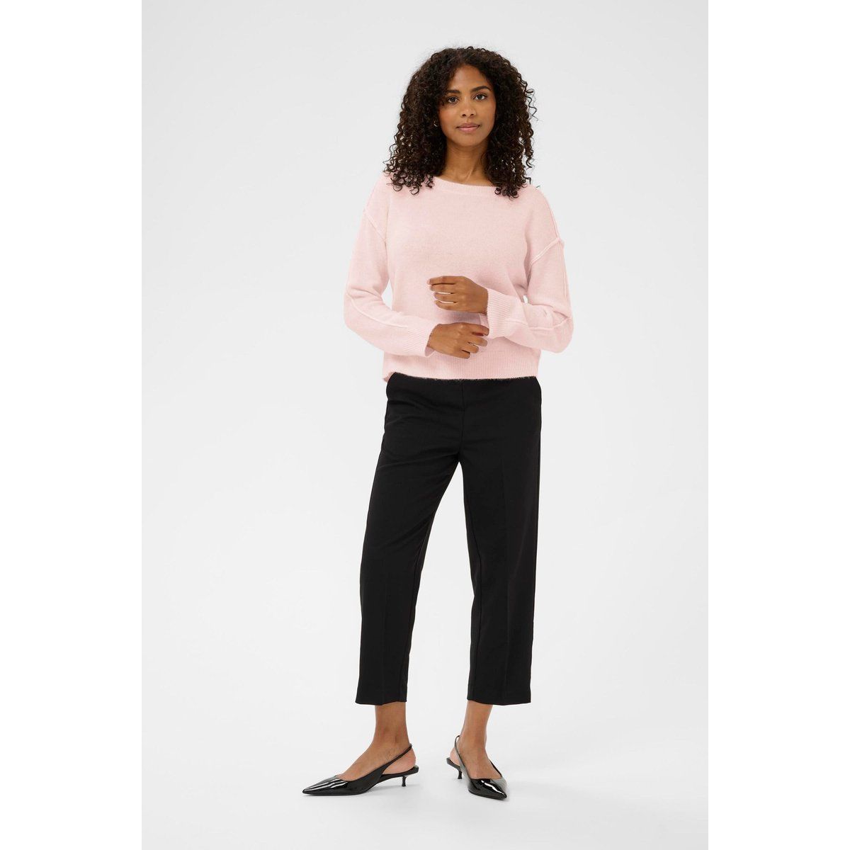 Locker geschnittener Pullover in Hellrosa