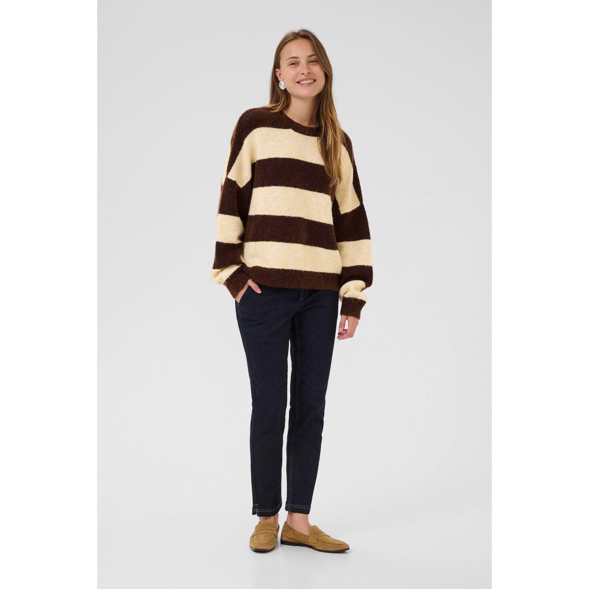 Strickpullover CUkimmy Strickpullover Oversize fit brown white