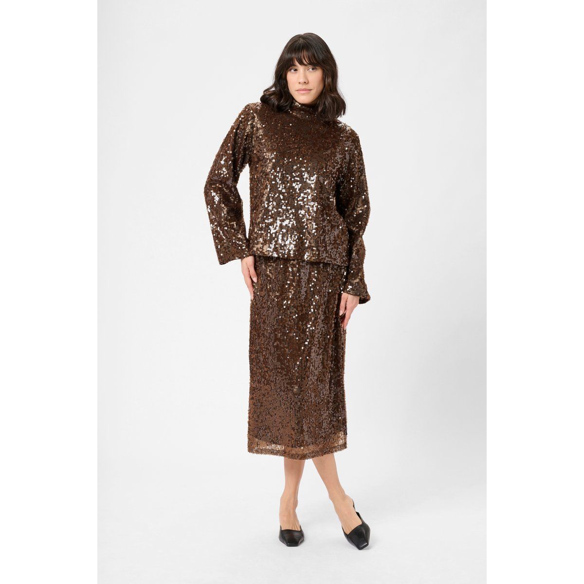 Langarm-Bluse KAziggy Langarm-Bluse Regular fit dark brown