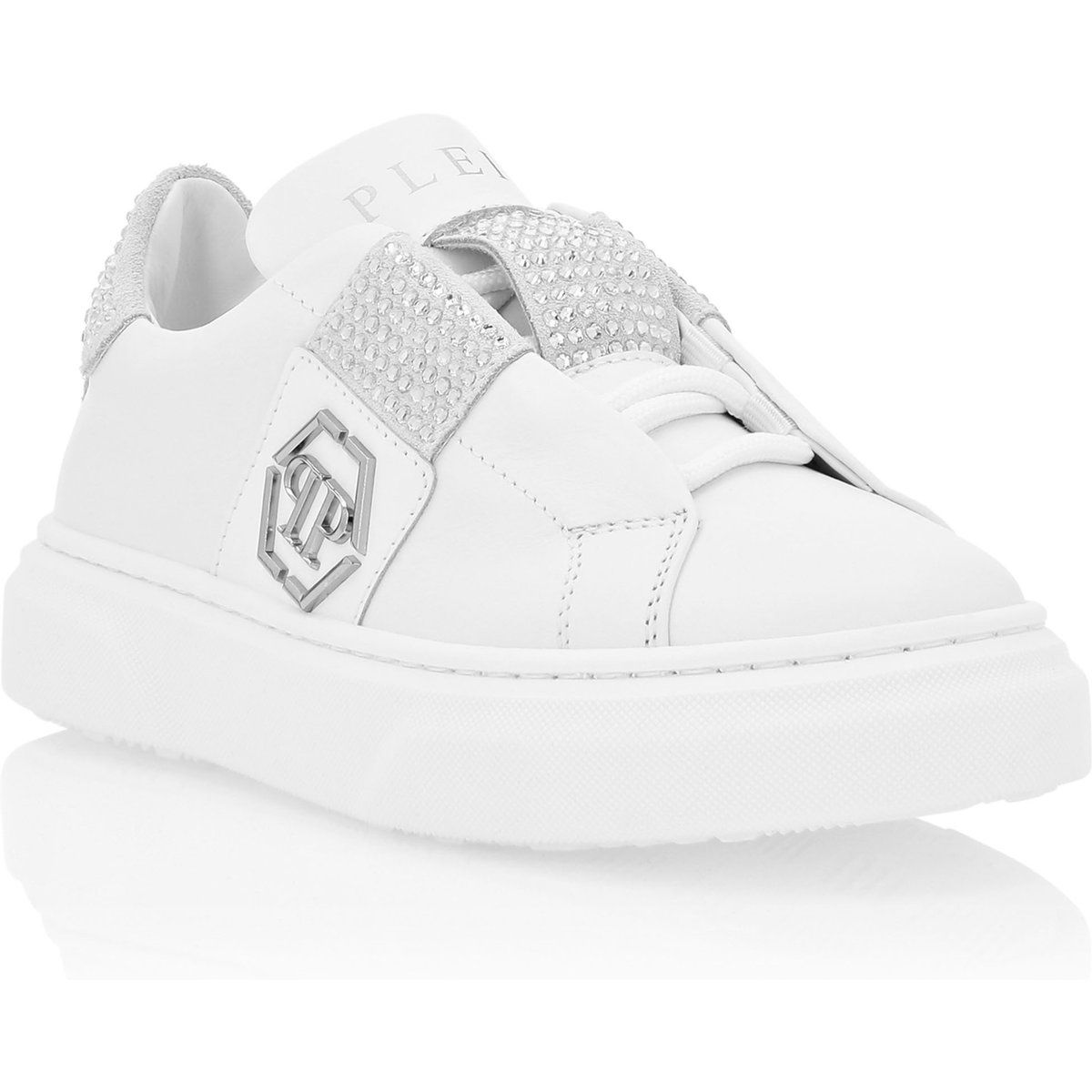 Verzierte Leder-Sneakers