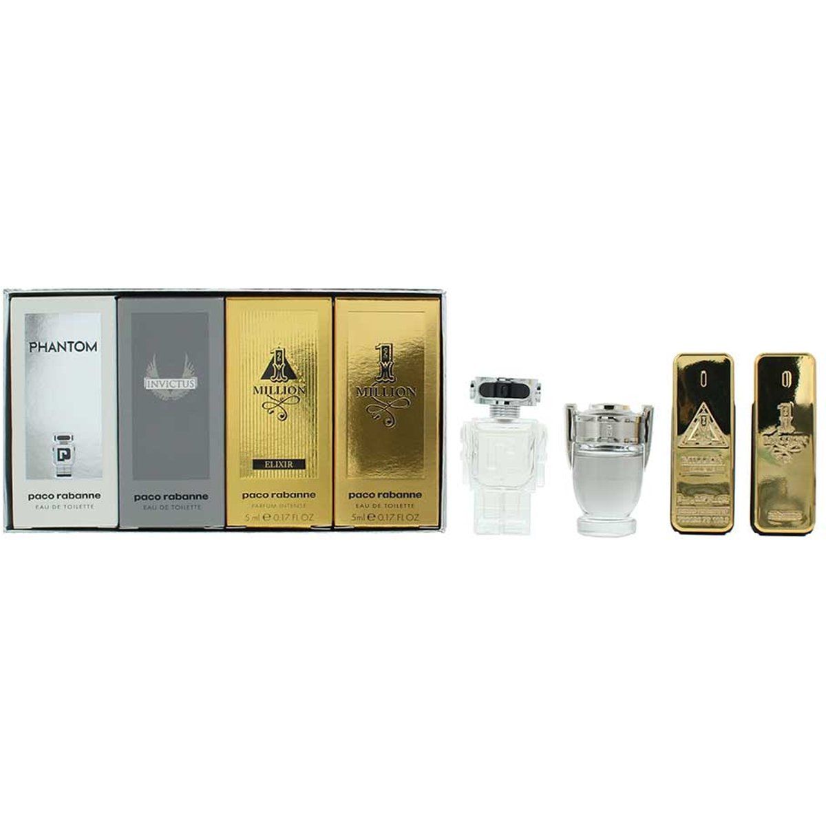 Paco Rabanne Herren 4 x 5ml Mini-Geschenkset - 1 Million, Invictus, Phantom