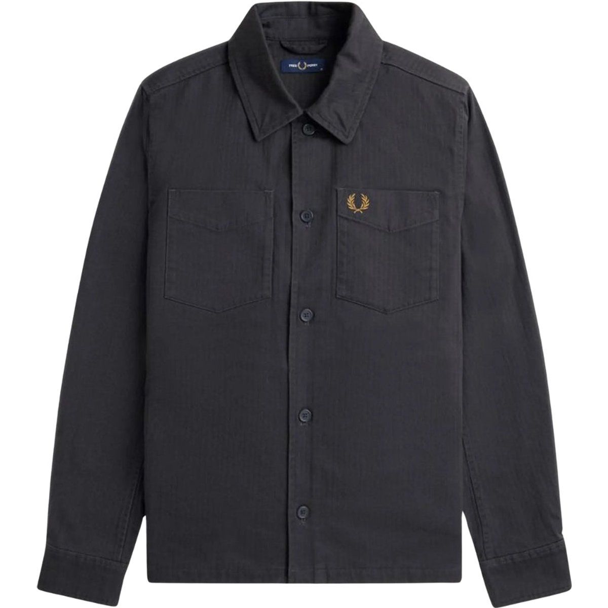Baumwoll-Overshirt-Jacke mit Fischgrätenmuster
