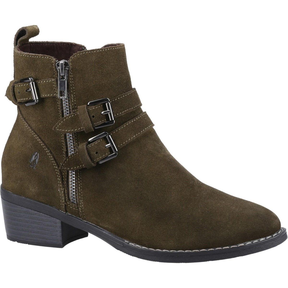 Hush Puppies - Damen Stiefeletten "Jenna", Leder (Khaki-Braun)