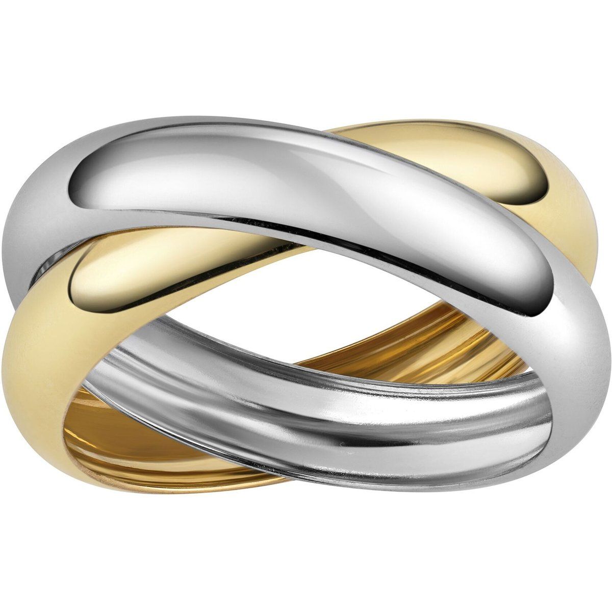 Ineinandergreifender Goldring in zwei Farben