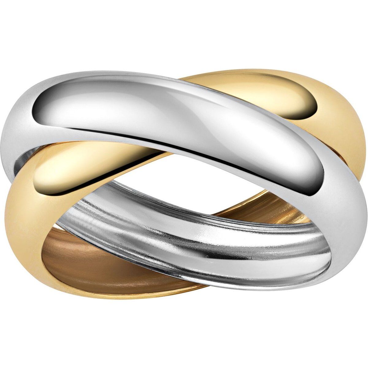 Zweifarbiger ineinandergreifender Bandring