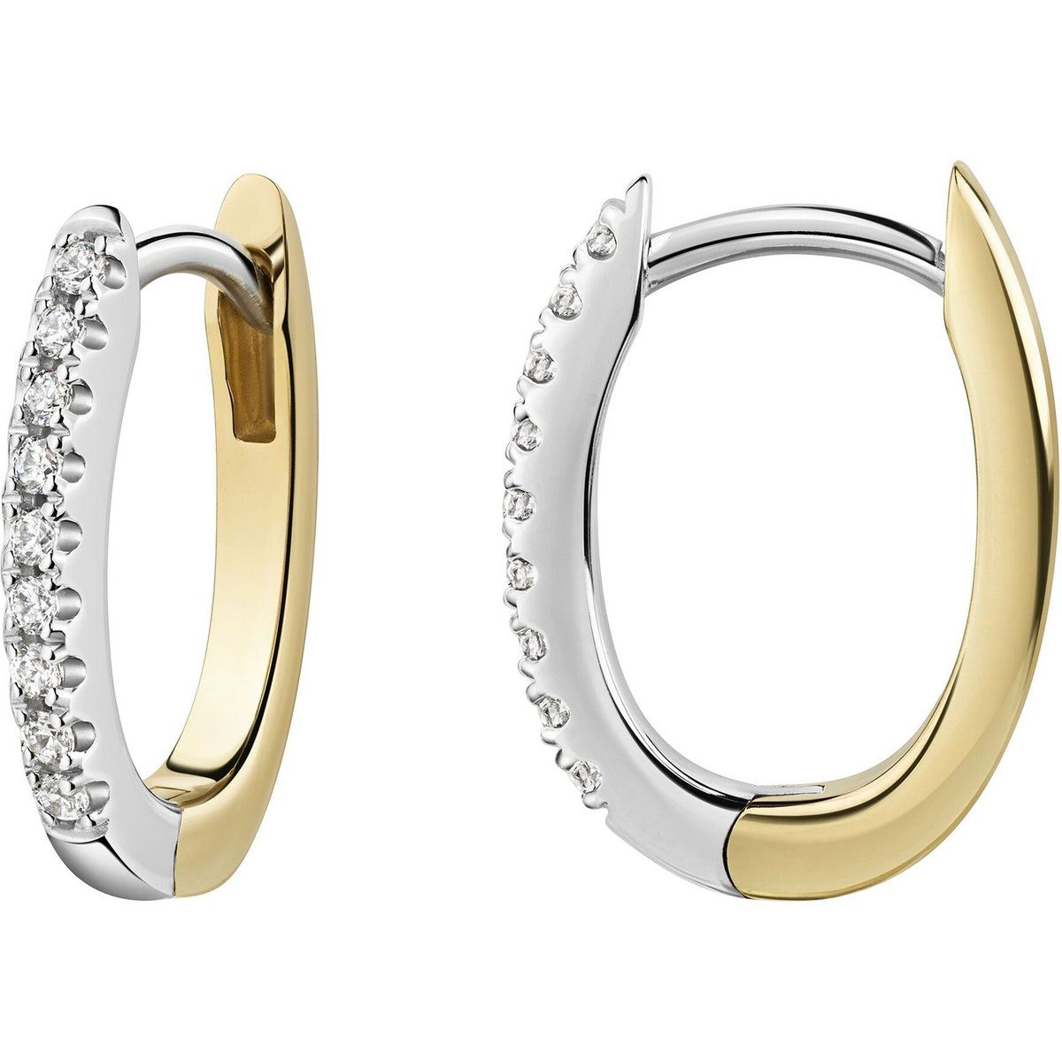 Zweifarbige Sterling Silber Creolen