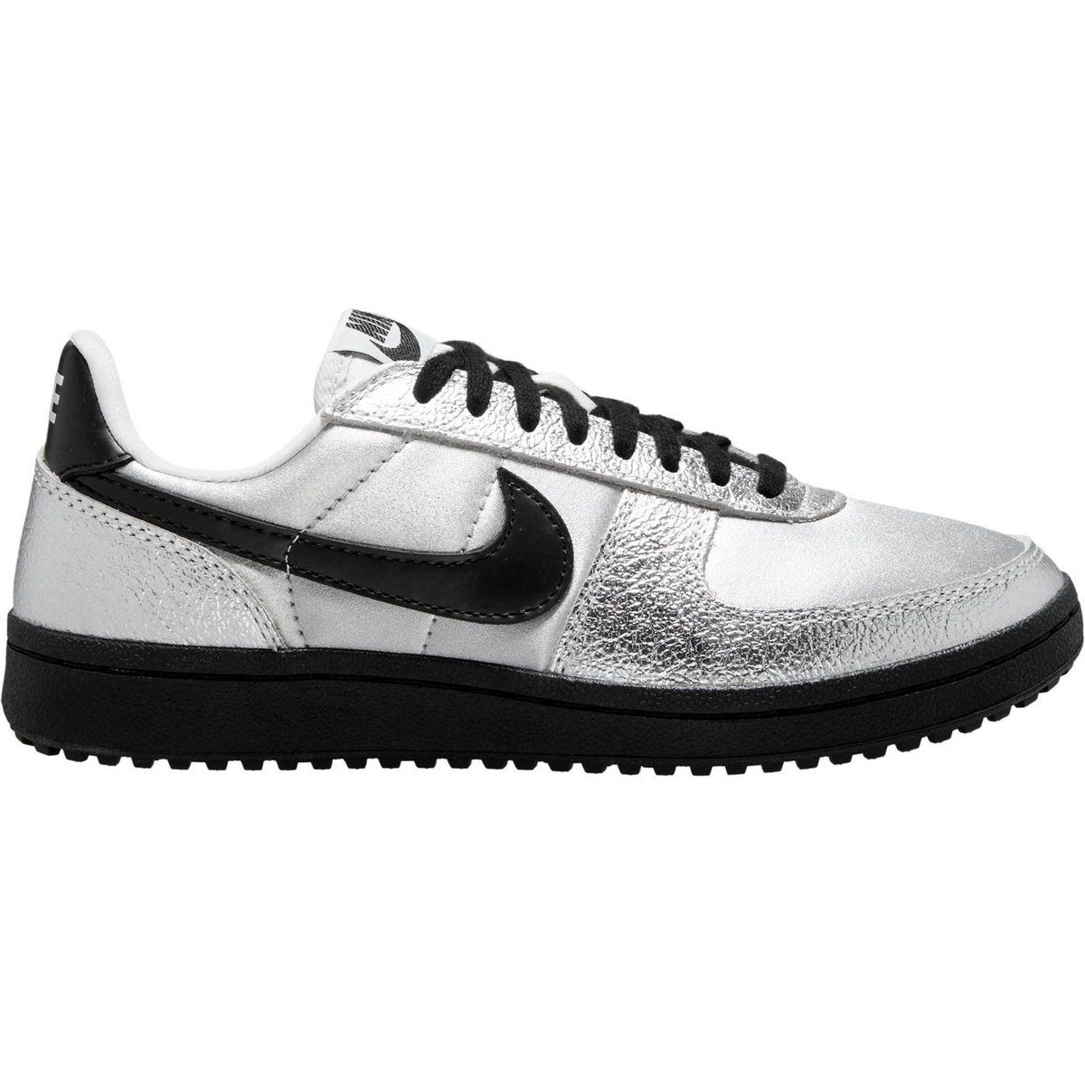 Metallic-Silberne Low-Top Sneaker