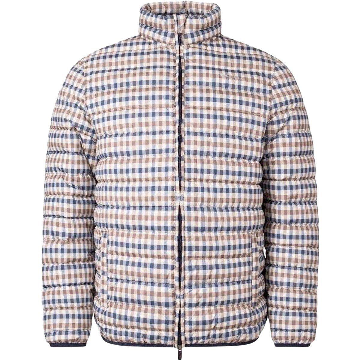 Aquascutum Herren Karierte Stehkragen Active Gepolsterte Jacke (Beige)