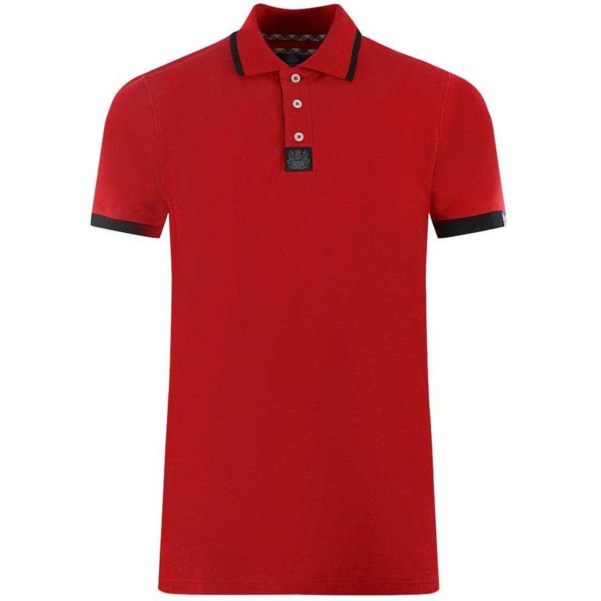 Aquascutum Unisex Erwachsenen Tipped Marken Schulter Polo-Shirt (Rot)