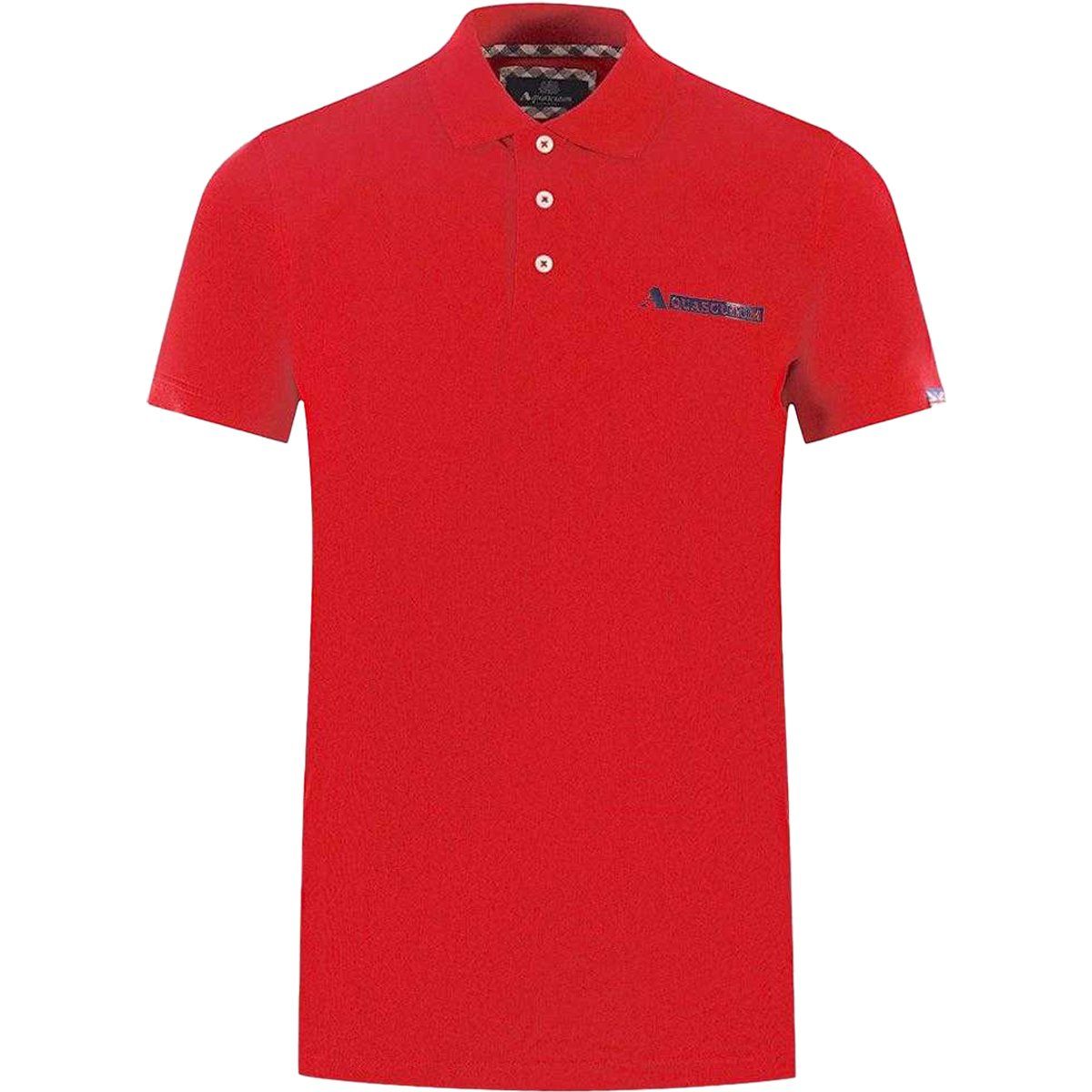 Aquascutum Unisex Erwachsenen Polo-Shirt mit Logo in Box (Rot)