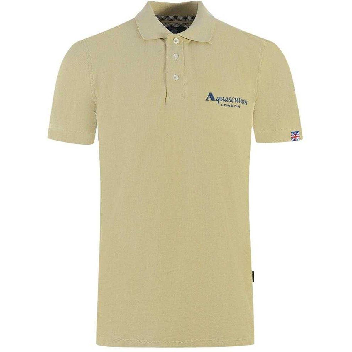 Aquascutum - "London Classic" Poloshirt für Herren/Damen Unisex (Beige)