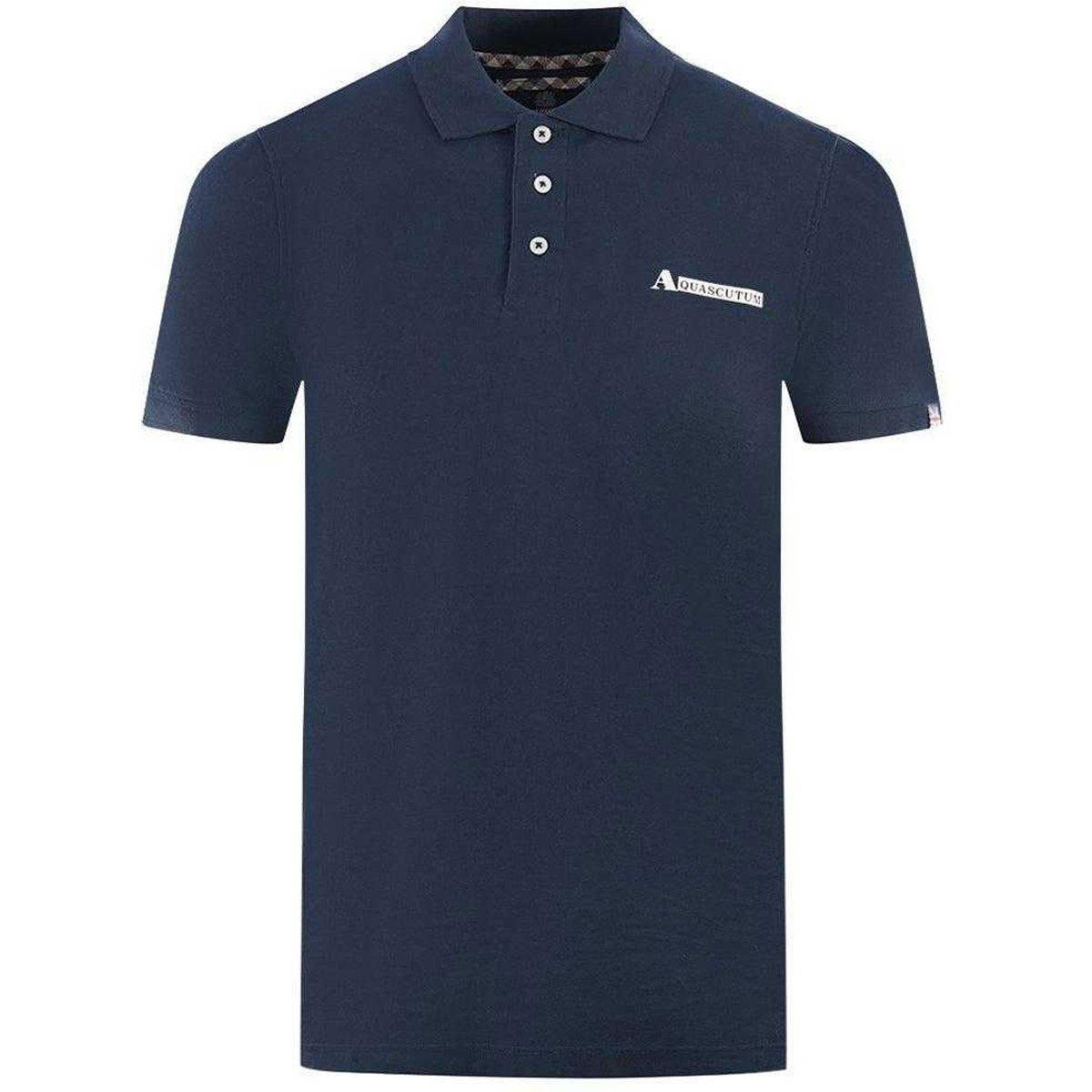 Aquascutum Unisex Erwachsene Boxed Logo Polo-Shirt (Marineblau)