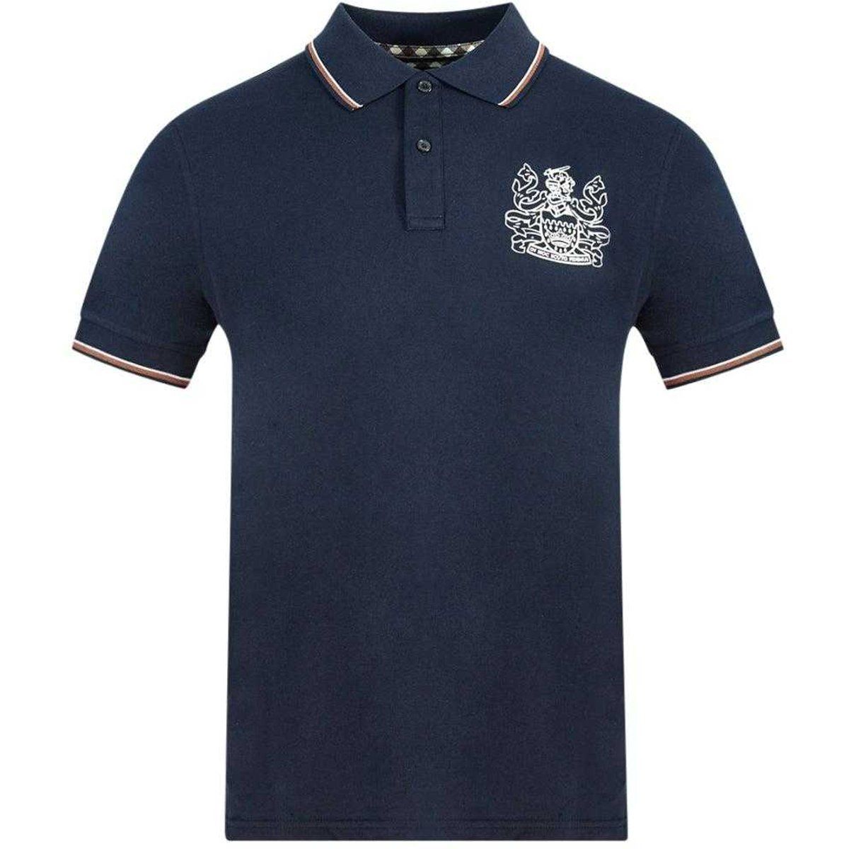 Aquascutum Unisex Erwachsenen Aldis Crest Polo-Shirt (Marineblau)