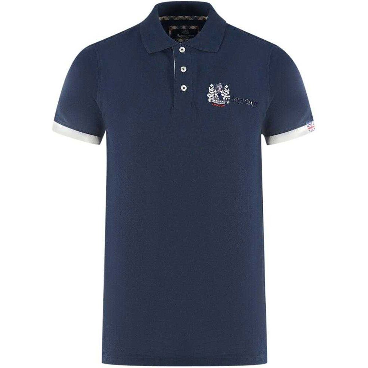 Aquascutum - "London Aldis" Poloshirt für Herren/Damen Unisex (Marine)