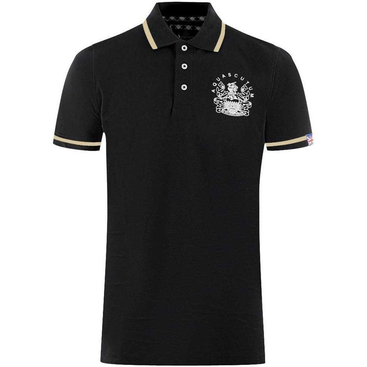 Aquascutum Unisex Erwachsenen Aldis Tipped Poloshirt (Schwarz)