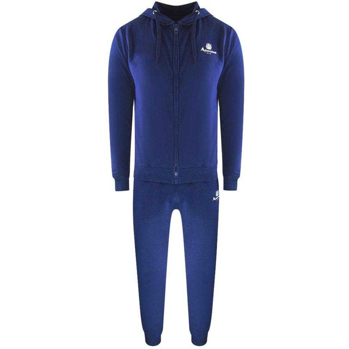 Aquascutum Herren Full Zip Trainingsanzug Set (Blau)