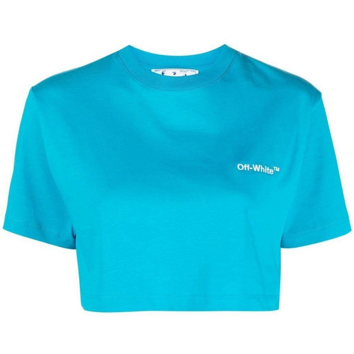 Kurzes Logo-T-Shirt, Baumwollmischung