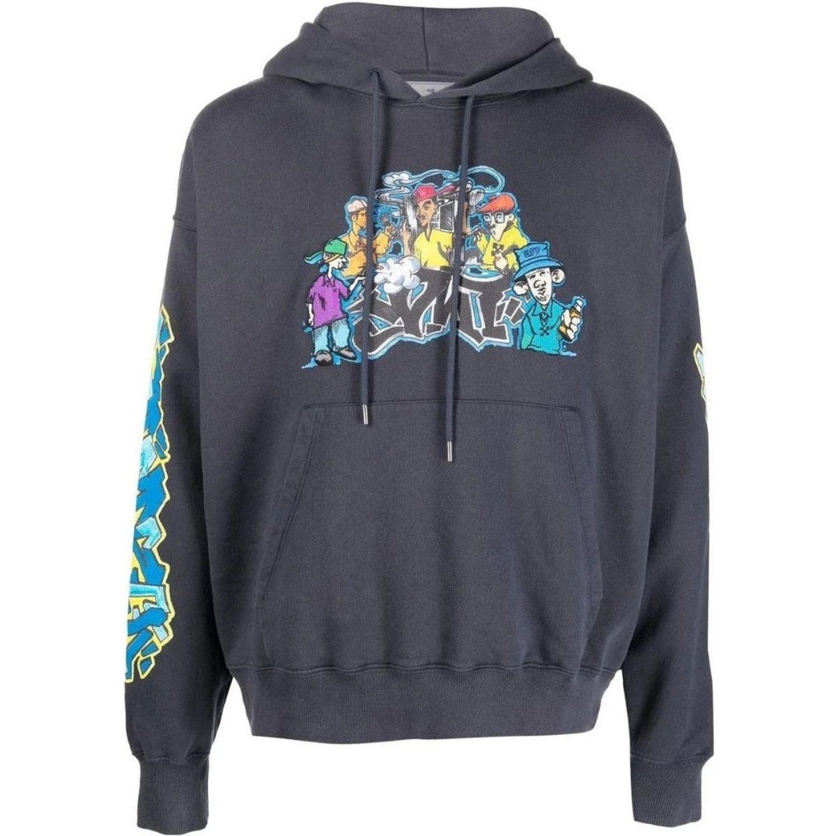 Baumwoll-Hoodie mit Graffiti-Print