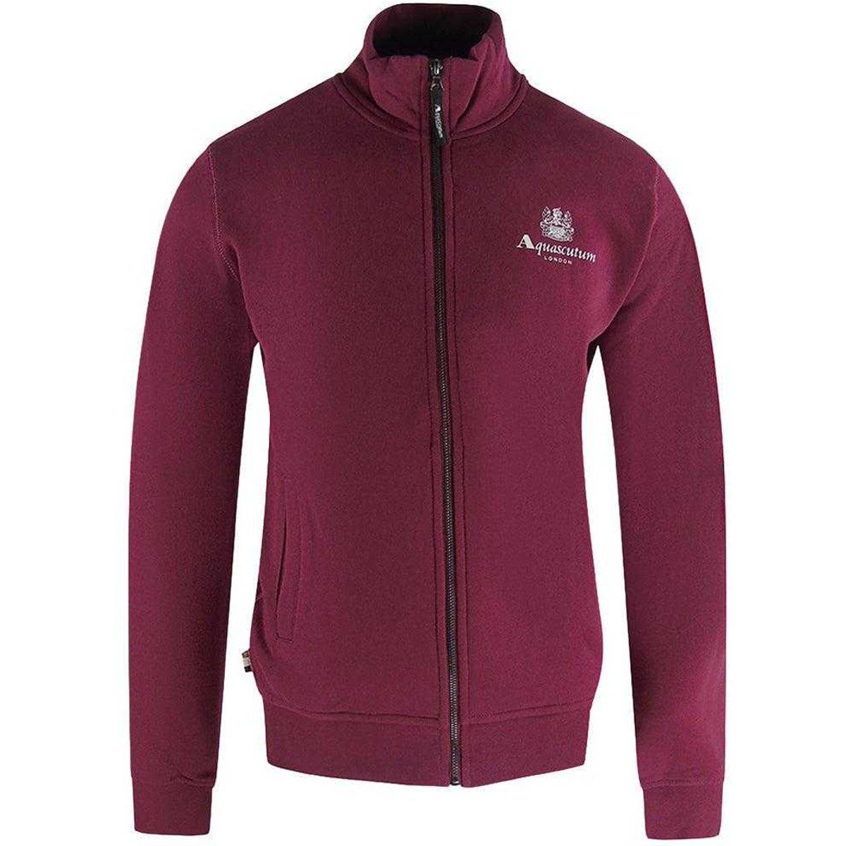 Aquascutum Unisex Erwachsenen Vollzip Aktiv Sweatshirt (Burgunderrot)