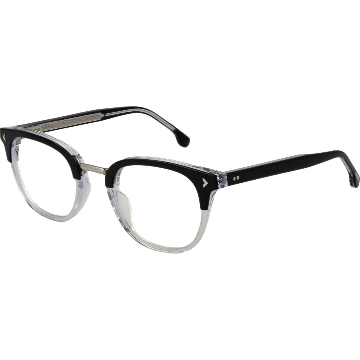 Zweifarbige Panto-Brille mit Vollrand