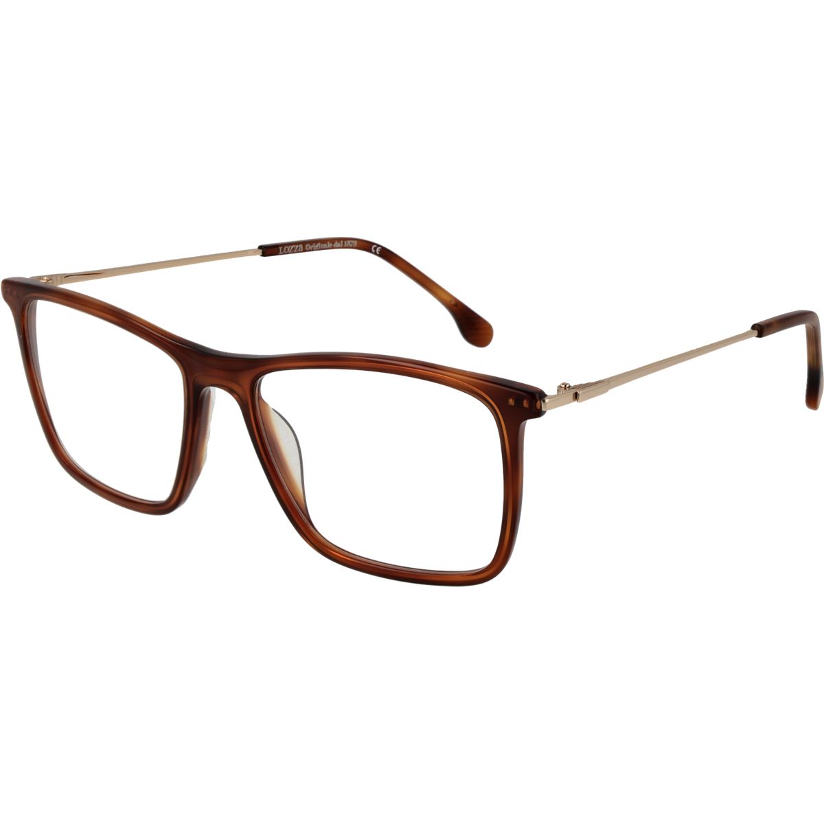 Rechteckige Vollrandbrille Braun