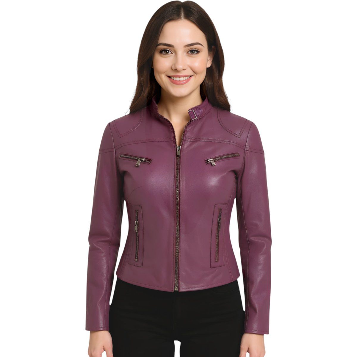 Damen Slim Fit Biker Jacke