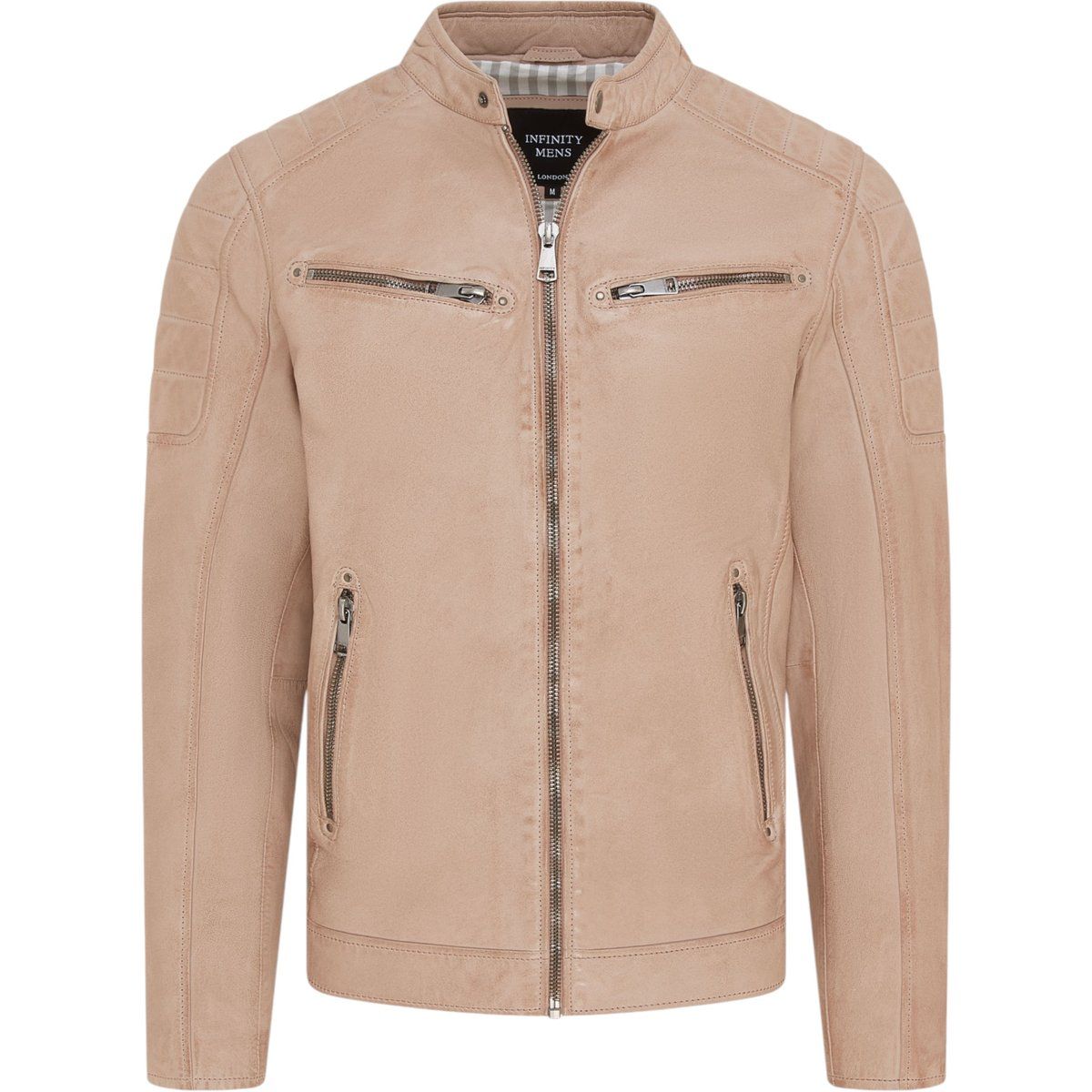 Schmale Leder-Bikerjacke für Herren