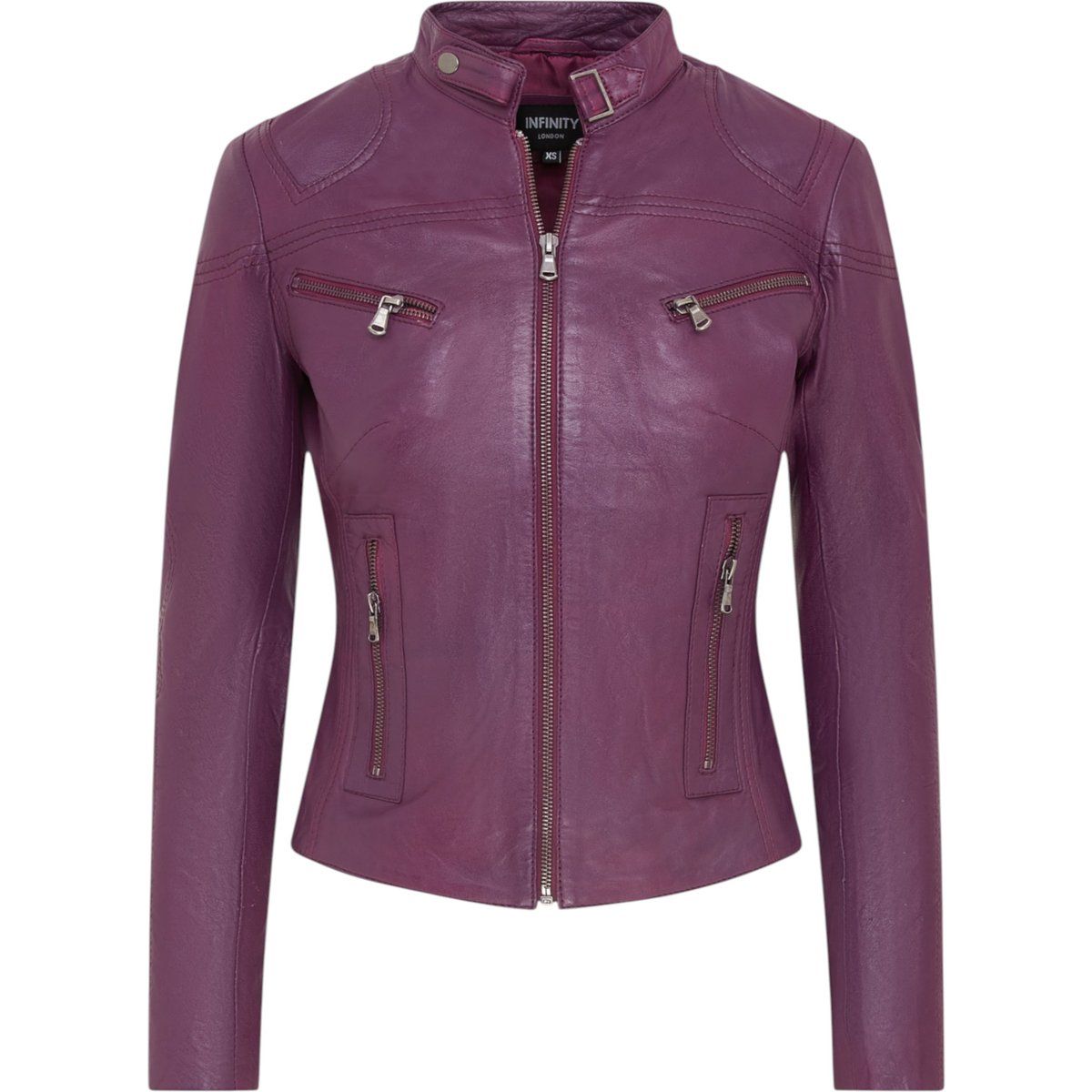 Schmale Leder Bikerjacke