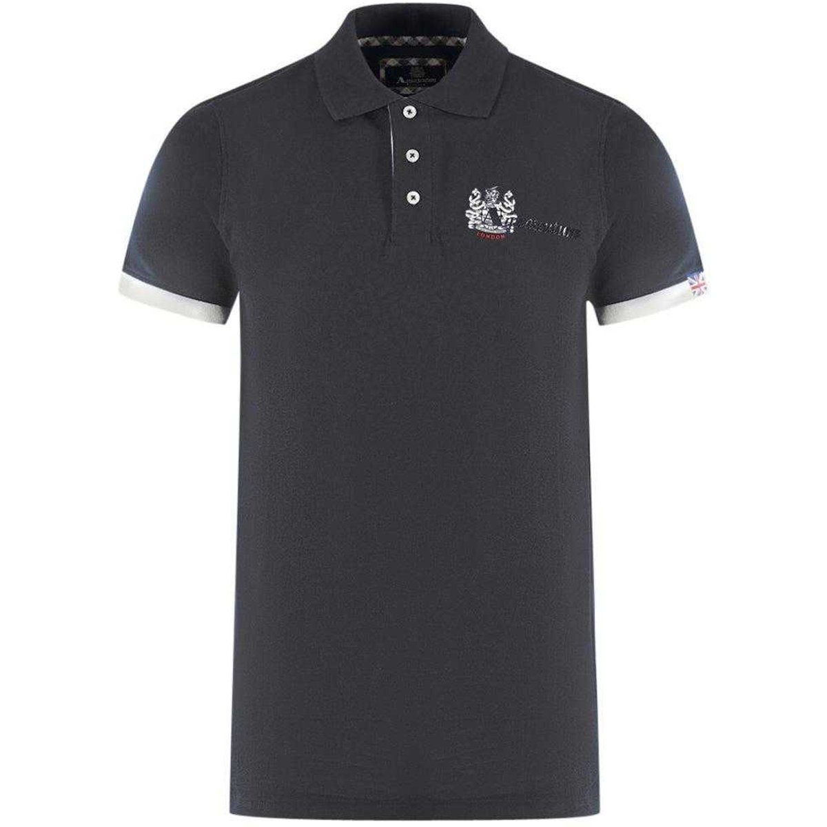 Aquascutum - "London Aldis" Poloshirt für Herren/Damen Unisex (Schwarz)