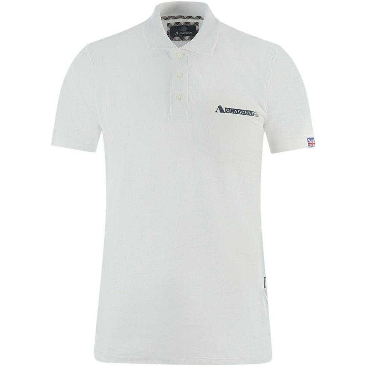 Aquascutum Unisex Erwachsenen Polo-Shirt mit Box-Logo (Weiß)