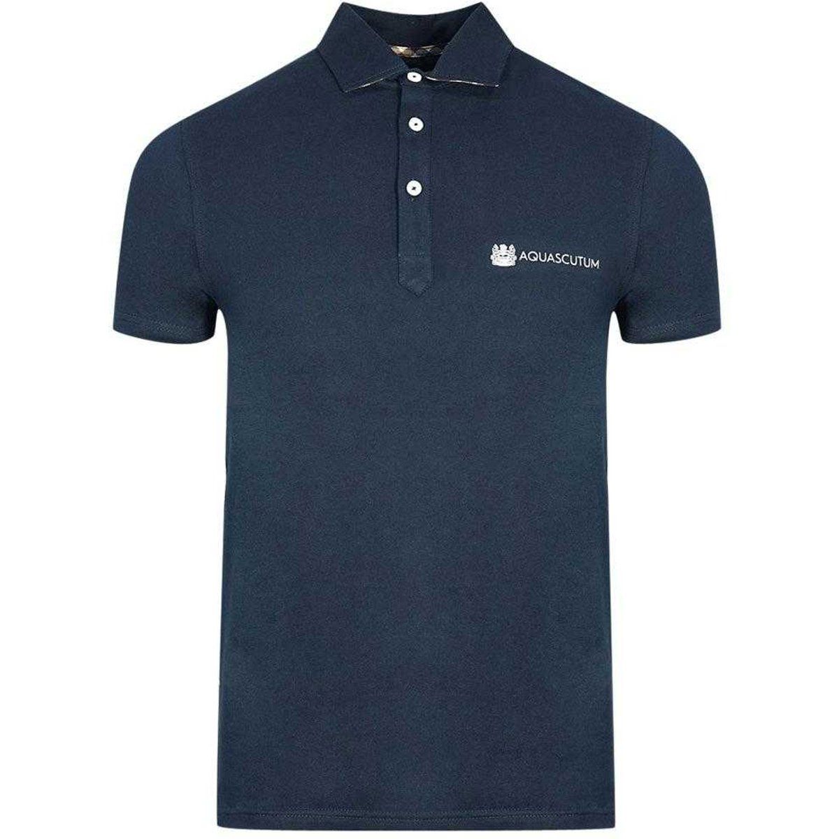 Aquascutum Unisex Erwachsenen Aldis Block Logo Polo-Shirt (Marineblau)