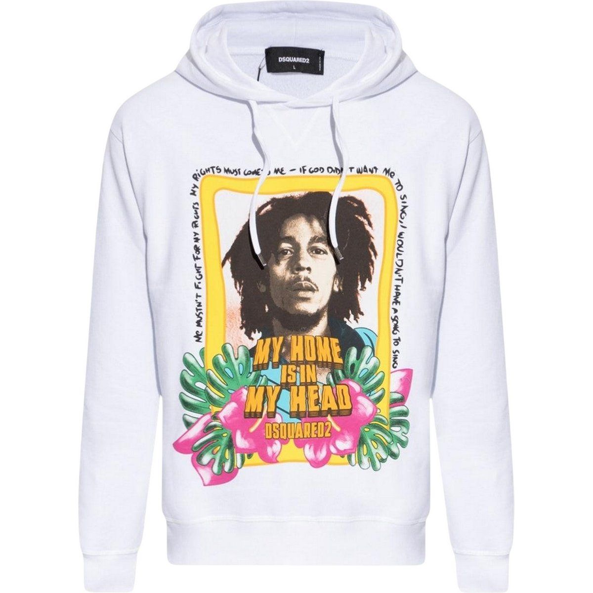 DSquared2 Herren Bob Marley Hoodie (Weiß)