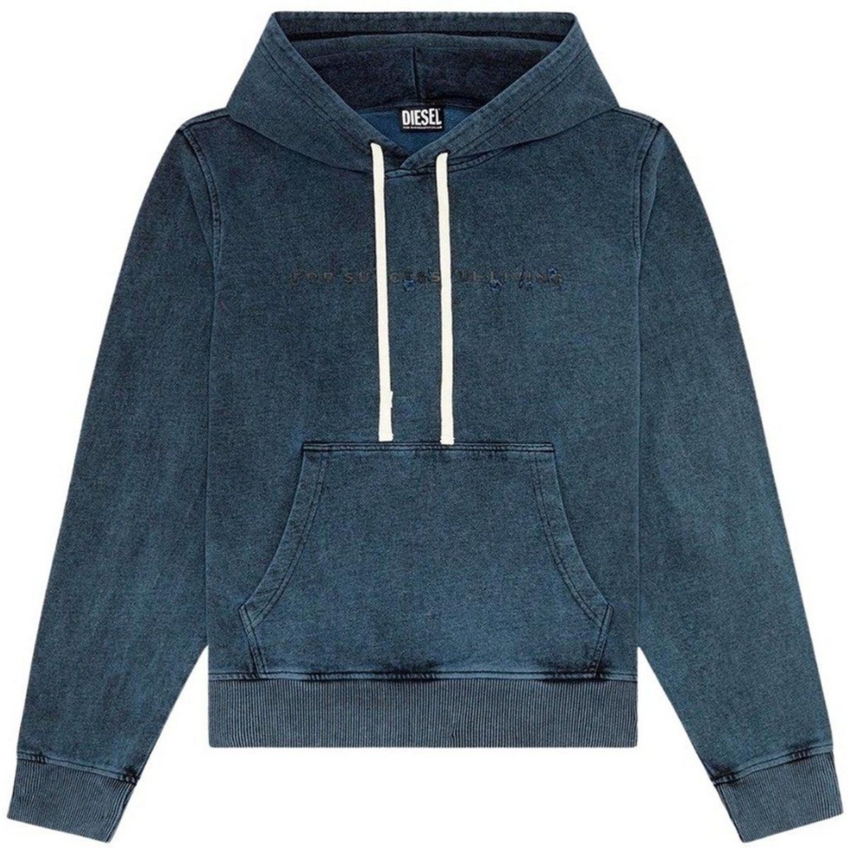 Diesel Herren Verblasener Hoodie (Dunkelgrau)