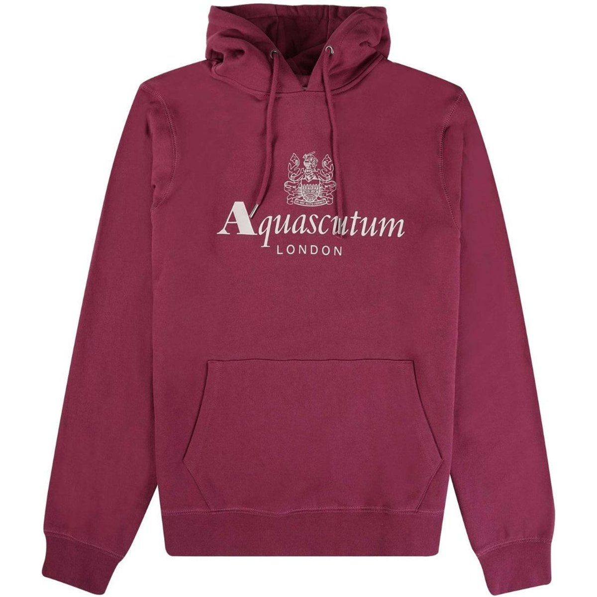 Aquascutum Herren Aktive Big Logo Kapuzenpullover (Bordeauxrot)