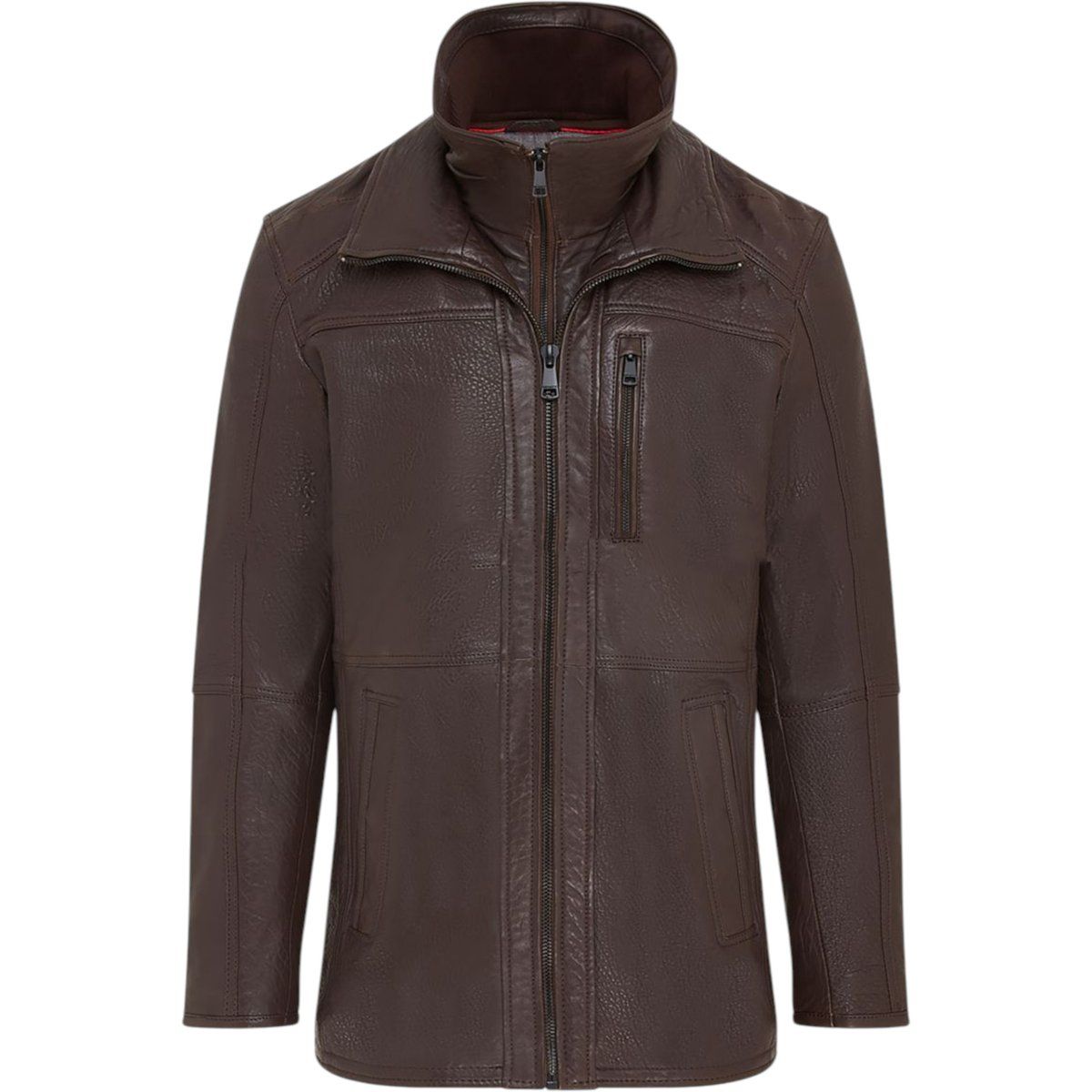 Herren Lederjacke aus braunem Lammfell